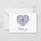 ブルータラベラ感謝していハートユー ノートカード (正面)