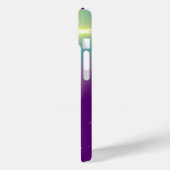 ブルータリスマンモノグラムティール(緑がかった色)、パープルホワイト Case-Mate iPhoneケース (裏面 / 左)