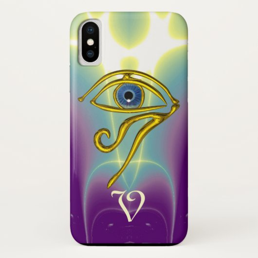 ブルータリスマンモノグラムティール（緑がかった色）、パープルホワイト Case-Mate iPhoneケース (裏面)