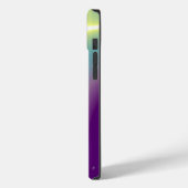 ブルータリスマンモノグラムティール（緑がかった色）、パープルホワイト Case-Mate iPhoneケース (裏面 / 左)