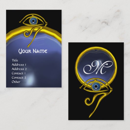 ブルータリスマン金ゴールドホルスアイトパーズジェムモノグラム 名刺 (正面/裏面)