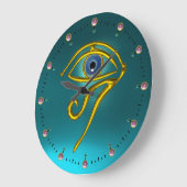 ブルータリスマン、ターコイズティール(緑がかった色) ラージ壁時計 (傾斜)