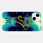 ブルータリスマン・モノグラムティール(緑がかった色)、ターカーゼホワイト Case-Mate iPhoneケース (裏面 (横))