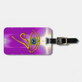 ブルータリスマン、金ゴールドホラスアイピンク明るい赤紫色紫 ラゲッジタグ (正面横)