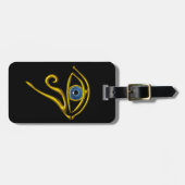 ブルータリスマン、金ゴールドホルスアイブラック ラゲッジタグ (正面横)