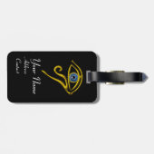 ブルータリスマン、金ゴールドホルスアイブラック ラゲッジタグ (裏面横)