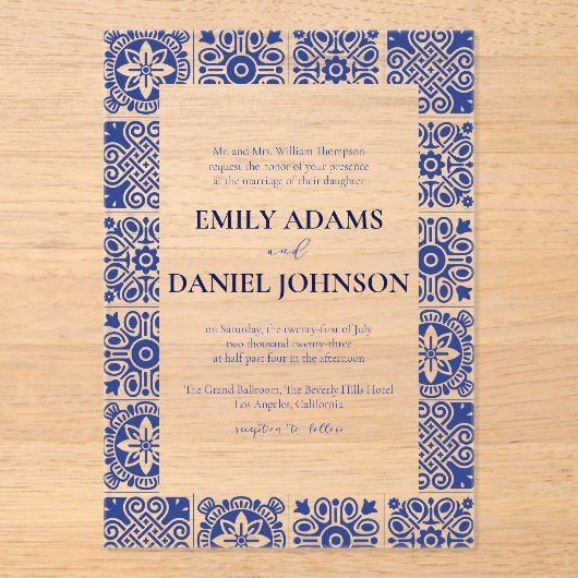 ブルータルベラスペインのメキシコの目的地の結婚式 アクリル招待状 (正面)