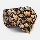 ブルータンアイボリー紅葉 ネクタイ (ロール)