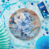 ブルータンウッドライトフローラ結婚ズ ペーパープレート (パーティー)