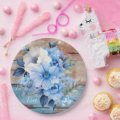 ブルータンウッドライトフローラ結婚ズ ペーパープレート (パーティー)