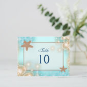 ブルータンジェリンのウェディングテーブルナンバー ポストカード (スタンド正面)