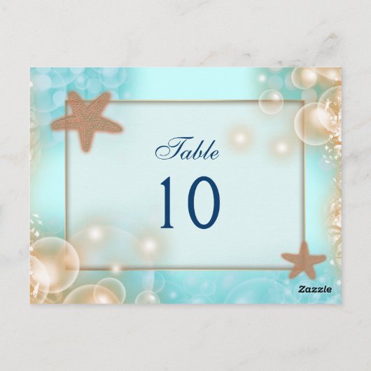 ブルータンジェリンのウェディングテーブルナンバー ポストカード (裏面)