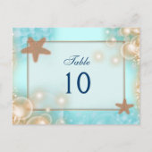 ブルータンジェリンのウェディングテーブルナンバー ポストカード (正面)