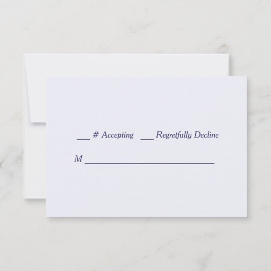 ブルータンジェリンフローラウェディングRSVP 出欠カード (裏面)