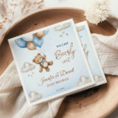 ブルータンテディベアバルーン赤ちゃんシャワー スタンダードカクテルナプキン