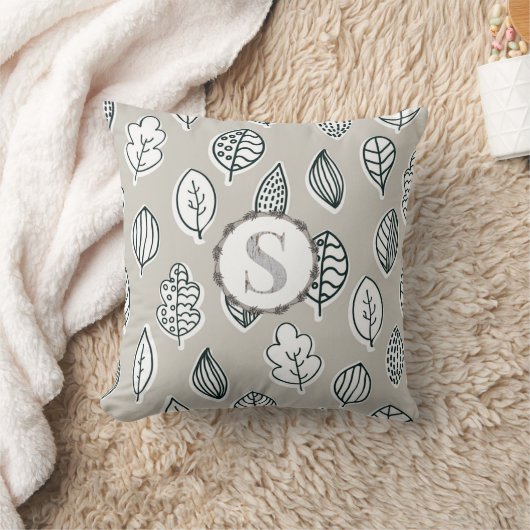 ブルータンファームハウスヴィンテージカントリーモノグラムカウト クッション (ブランケット)