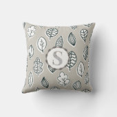 ブルータンファームハウスヴィンテージカントリーモノグラムカウト クッション (裏面)