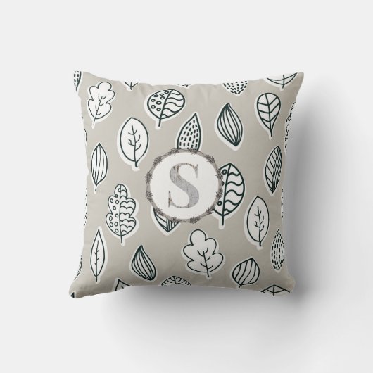 ブルータンファームハウスヴィンテージカントリーモノグラムカウト クッション (裏面)