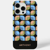 ブルータンベージュグリーンブラックミッドセンチュリーアートパターン Case-Mate iPhoneケース (裏面)