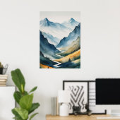 ブルータンマウンテンシーン ポスター (ホームオフィス)