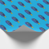 ブルータンマリンアクアリウム熱帯魚パターン ラッピングペーパー (角)