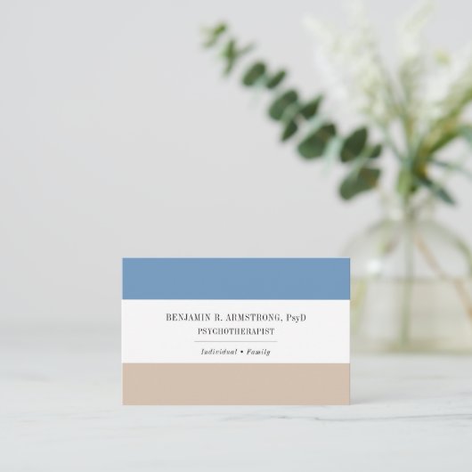 ブルータン精神療法士ユーロサイズビジネスカード 名刺 (スタンド正面)