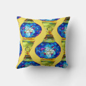 ブルーターキッシュランプモザイクアートウォーターカラー クッション (裏面)