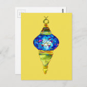 ブルーターキッシュランプモザイクアートウォーターカラー ポストカード (正面/裏面)