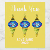 ブルーターキッシュランプモザイクアートウォーターカラー ワインラベル (シングルラベル)