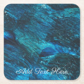 ブルーターキーズ絵を描ブラシ スクエアペーパーコースター (正面)