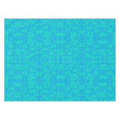 ブルーターコイズすりガラス柄抽象芸術アート テーブルクロス (正面(横))