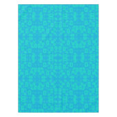 ブルーターコイズすりガラス柄抽象芸術アート テーブルクロス (正面)