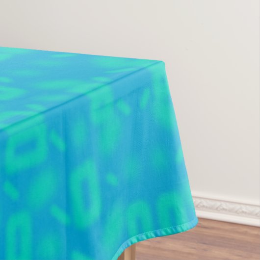 ブルーターコイズすりガラス柄抽象芸術アート テーブルクロス (インサイチュ)