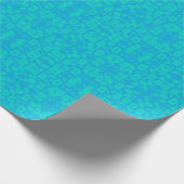 ブルーターコイズすりガラス柄抽象芸術アート ラッピングペーパー (角)