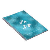 ブルーターコイズのビジネスロゴ ノートブック (右側)