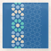 ブルーターコイズの静謐 ガラスコースター (正面)