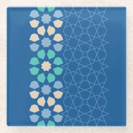 ブルーターコイズの静謐 ガラスコースター