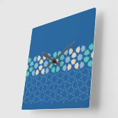 ブルーターコイズの静謐 スクエア壁時計 (傾斜)