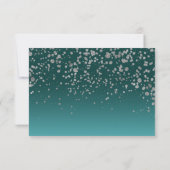 ブルーターコイズグリーンスペインのキンセアニェラRSVPカード 招待状 (裏面)