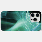 ブルーターコイズグリーンティール（緑がかった色）におけるフラクタル渦 Case-Mate iPhoneケース (裏面 (横))