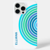 ブルーターコイズグリーンバイオレットミッドセンチュリーストライプズ Case-Mate iPhoneケース (裏面)