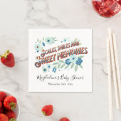 ブルーターコイズグリーンフラワードラゴンベビーシャワー スタンダードカクテルナプキン (インサイチュ)