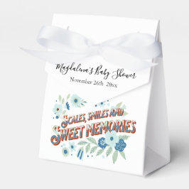 ブルーターコイズグリーンフラワードラゴンベビーシャワー フェイバーボックス