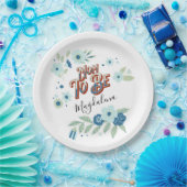 ブルーターコイズグリーンフラワーママになる ペーパープレート (パーティー)