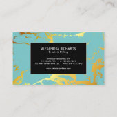 ブルーターコイズゴールデンフォイル 名刺 (裏面)