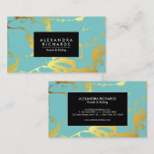 ブルーターコイズゴールデンフォイル 名刺 (正面/裏面)