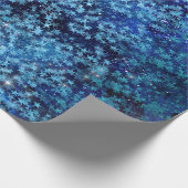 ブルーターコイズスターズ銀河系驚いた紙吹雪 ラッピングペーパー (角)
