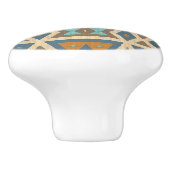 ブルーターコイズティール(緑がかった色)オレンジタンブラウントライバル セラミックノブ (側面)