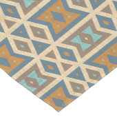 ブルーターコイズティール(緑がかった色)オレンジタンブラウントライバル ミディアムテーブルランナー (コーナー)