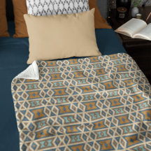 ブルーターコイズティール（緑がかった色）オレンジブラウントライバルパターン